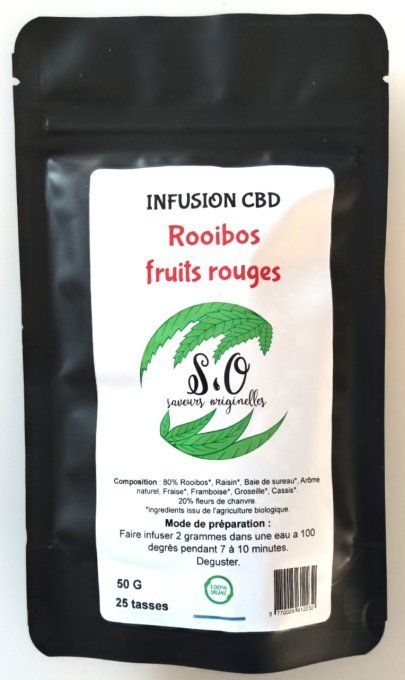 INFUSION CBD ROOIBOS FRUITS ROUGES 50 G