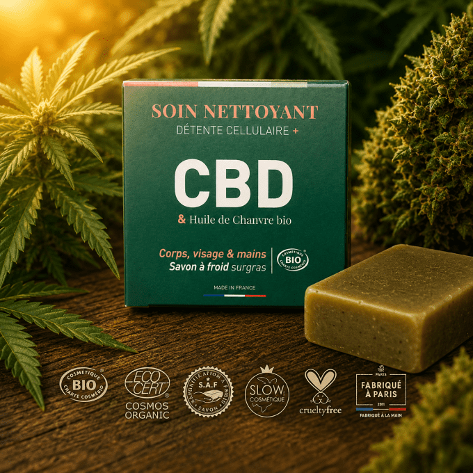 Soin Nettoyant au CBD et Chanvre Bio – Savon à Froid 90 g